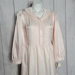 Deadstock Cuddleskin Pink Long Sleeve Maxi Nightgown, size Small